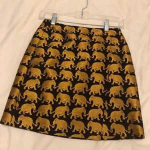 JCrew gold elephant skirt